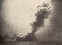 Queen Mary blowing up.