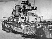 SMS Seydlitz was heavily damaged in the battle, hit by twenty-one heavy shells and one torpedo. 98 men were killed and 55 injured