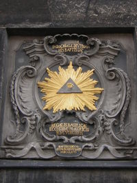 An all-seeing Eye of Providence that appears on the tower of Aachen Cathedral.