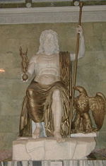 Roman Seated Zeus, marble and bronze (restored), following the type established by Phidias (Hermitage Museum)