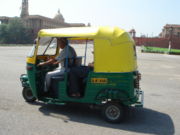Auto Rickshaws are a popular means of transportation in New Delhi