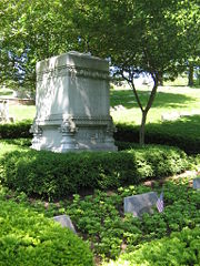 Grave of President Harrison and his two wives in Indianapolis, Indiana