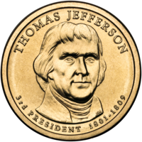 Presidential Dollar of Thomas Jefferson