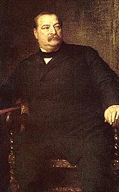 Official White House portrait of Grover Cleveland, painted in 1891 by Jonathan Eastman Johnson