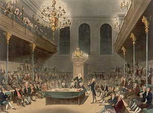 The House of Commons in the early 19th century.