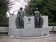 A statue honoring Harding on a speech he delivered on relations between the United States and Canada in Stanley Park, Vancouver, British Columbia, Canada.