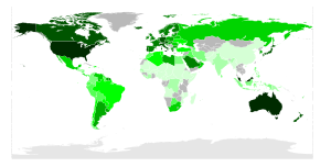World map of passenger cars per 1000 people.