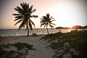 Classic Caribbean beach on the island of St. Lucia