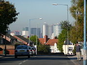 The central portion of the skyline of Birmingham