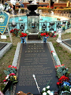Elvis Presley's final resting place at Graceland.
