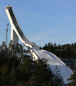 The Holmenkollen ski jump hill.