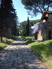 Remains of the Appian Way in Rome, near Quarto Miglio