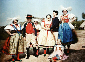 The Bartered Bride performed in Prague. On the right is Emmy Destinn.