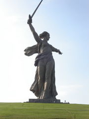 The 85-meter-tall statue of Mother Motherland crowns the Mamayev Kurgan