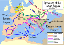Germanic and Hunnic invasions of the Roman Empire, 100-500 AD