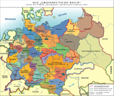 Administrative regions of Greater German Reich in 1943.