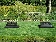 The graves of President and Mrs. Nixon