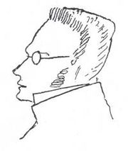 19th century philosopher Max Stirner, a prominent early individualist anarchist (sketch by Friedrich Engels).