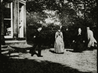 A frame from Roundhay Garden Scene, the world's earliest  film, by Louis Le Prince, 1888