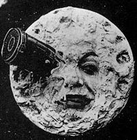 A shot from Georges Méliès Le Voyage dans la Lune (A Trip to the Moon) (1902), an early narrative film.