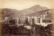 A 19th century view of Holyrood Palace from Calton Hill.
