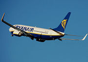 Ryanair Boeing 737-800 shortly after takeoff