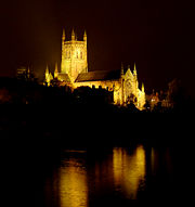 Worcester Cathedral overlooks the Severn in Worcester.
