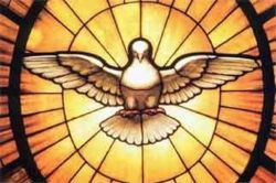 Bernini's stained glass window in St. Peter's Basilica depicts the Holy Spirit as a dove, a common motif in Christian art, referencing John the Baptist's proclamation that he saw the Holy Spirit descend upon Jesus at his baptism "like a dove".