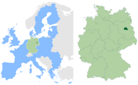 Location within Europe and Germany