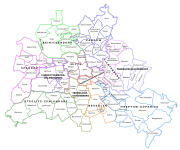Map of Berlin's twelve boroughs and their localities.