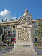 Statue of Alexander von Humboldt outside the Humboldt University.