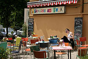 Cafés are part of the city's bohemian lifestyle.