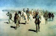 Coronado Sets Out to the North (1540) by Frederic Remington, oil on canvas, 1905.