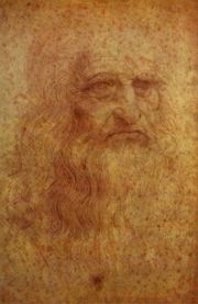 Some suggest that there is a strong resemblance between this purported self-portrait of Leonardo da Vinci and the Man of the Shroud.