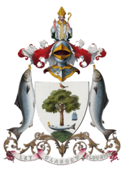 The coat of arms of the City of Glasgow as granted in 1866.