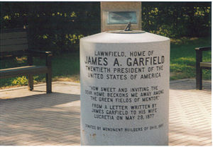 Marker of James A. Garfield's Lawnfield east of Cleveland