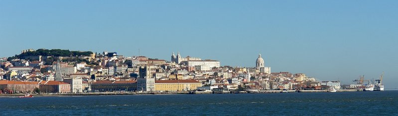 Partial view of Lisbon, viewed from Cacilhas.