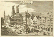 Marienplatz, Munich about 1650.