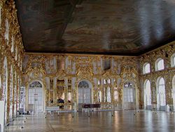 The ballroom of the Catherine Palace in Tsarskoye Selo