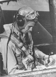 George Bush in his TBM Avenger on the carrier USS San Jacinto in 1944