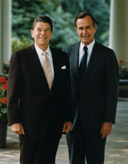 Bush with his former boss, Ronald Reagan
