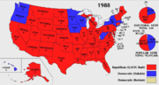 The 1988 presidential electoral votes by state