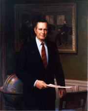 The official White House portrait of President George H.W Bush