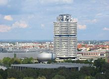 BMW Headquarters building (one of the few buildings that have been built from the top to the bottom) and the bowl shaped BMW museum