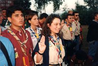 Scouts and Guides from different countries on World Scout Moot, Sweden, 1996
