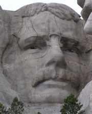 Roosevelt's face on Mt. Rushmore