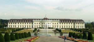 Main building and baroque gardens of Ludwigsburg Palace