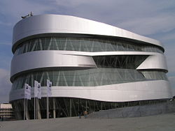 The Mercedes-Benz Museum in the Stuttgart district of Bad Cannstatt