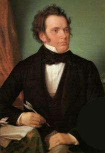 Franz Schubert by Wilhelm August Rieder. Oil painting, 1875, after a watercolor painting by Rieder of 1825.