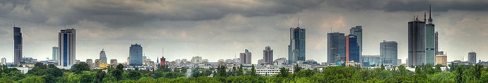 A panorama of modern Warsaw, taken from Pole Mokotowskie